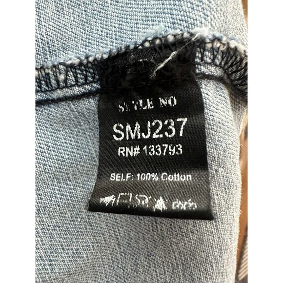 POL - Blue Embellished Denim Vest - Picture 3 of 4